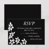 Black & White Event Reply, RSVP of Response Kaarte (Voorkant / Achterkant)