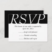 Black & White Event Reply, RSVP of Response Kaarte (Voorkant / Achterkant)