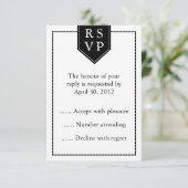 Black & White Event Reply, RSVP of Response Kaarte (Staand voorkant)