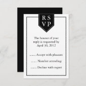 Black & White Event Reply, RSVP of Response Kaarte (Voorkant / Achterkant)