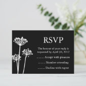 Black & White Event Reply, RSVP of Response Kaarte (Staand voorkant)
