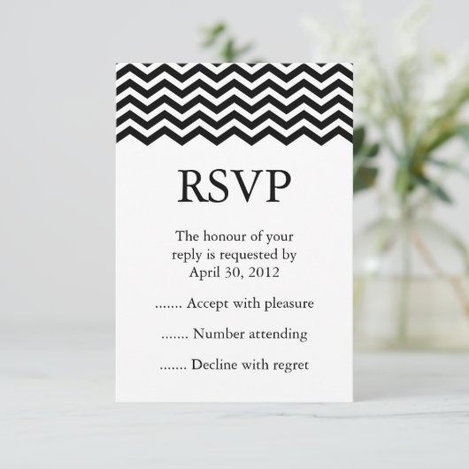 Black & White Event Réponses, RSVP ou cartes de ré (Debout devant)