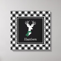 Black White Farmhouse Pset Chic Deer
