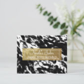 Black White & Faux Gold Chic Salon Event Carte pos (Debout devant)