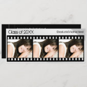 Black White Filmstrip Afstuderen Aankondiging (Voorkant / Achterkant)