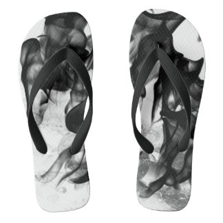 Black White Fire Smoke Moderne Teenslippers