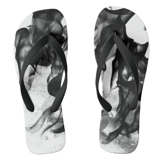 Black White Fire Smoke Moderne Teenslippers (Voetbed)