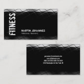 Black White Fitness Carte de visite moderne (Devant / Derrière)