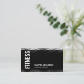 Black White Fitness Carte de visite moderne (Debout devant)
