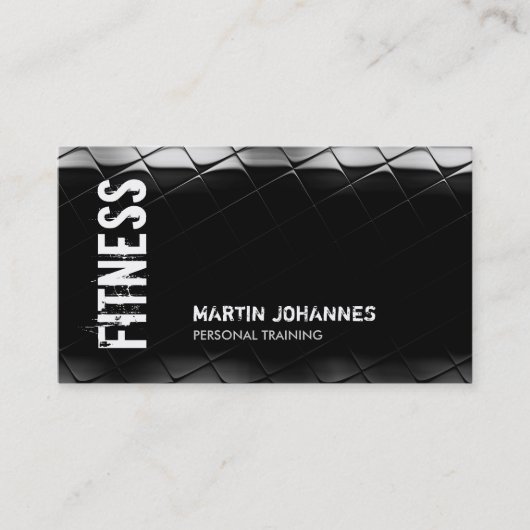 Black White Fitness Carte de visite moderne (Devant)
