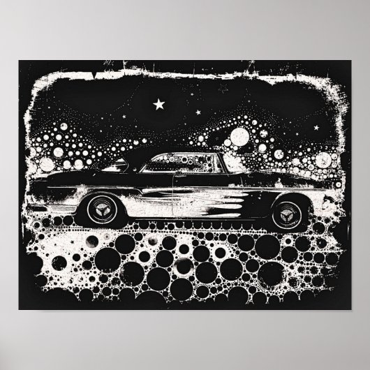 Black & White Flamed Classic Poster (Devant)