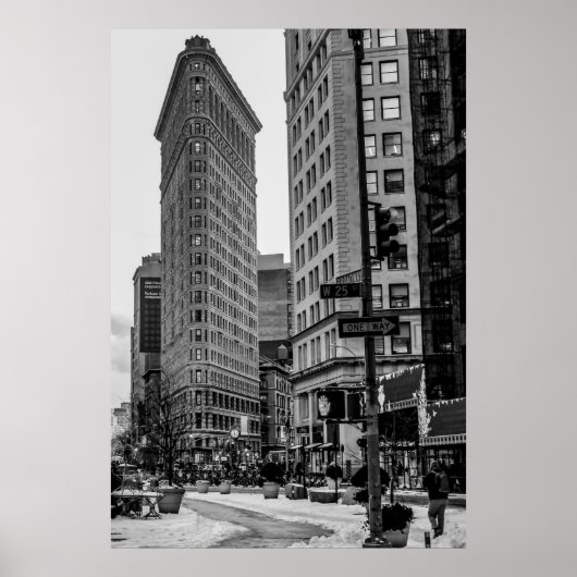 Black & White Flatiron Building Foto van NYC Poster (Voorkant)