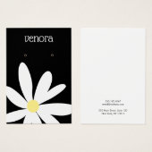Black White Floral Earring Display Kaart (Voorkant /achterkant)