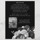 Black & White Floral Funeral Memorial Flyer (Achterkant)