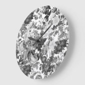 Black White  Floral  Grote Klok (Hoek)