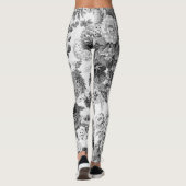 Black White Floral Leggings (Achterkant)