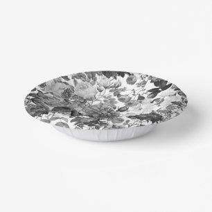 Black White  Floral Papieren Kommen