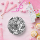 Black White  Floral Papieren Kommen (Feest)