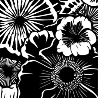 Black White Floral Pattern Bold Botanical Aestheti iPhone 15 Pro Hoesje