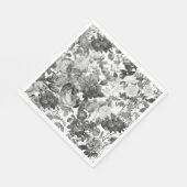 Black White  Floral Servet (Hoek)