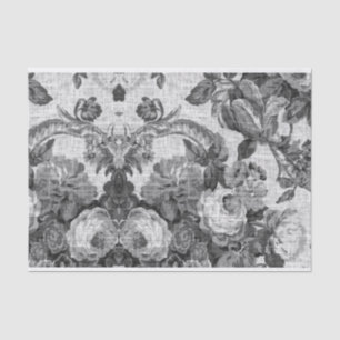 Black White Floral Toile No.5 Tissuepapier