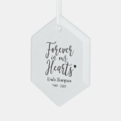 Black & White Forever in ons hart Herdenking Glas Ornament (Voorkant links)