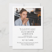 Black White Foto RN Nurse Afstuderen Aankondiging (Achterkant)