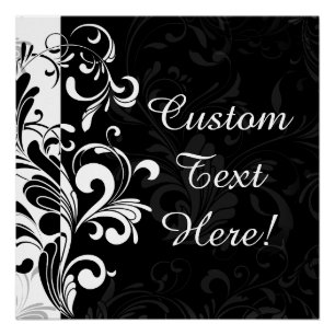 Black White Fountain Swirl Party Perfect Poster