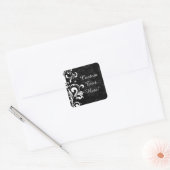 Black White Fountain Swirl Party Vierkante Sticker (Envelop)