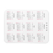 Black White Full Year 2026 Calendar Fridge Kitchen Magneet (Horizontaal)