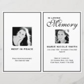Black & White Funeral Order of Service Program (Voorkant)