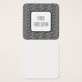 Black & White Funky Retro Patroon Berichtnota's Vierkante Visitekaartjes (Voorkant /achterkant)