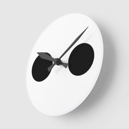 Black White Funny Cute Face Eyes Custom Cool Ronde Klok (Hoek)