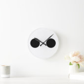 Black White Funny Cute Face Eyes Custom Cool Ronde Klok (Huis)
