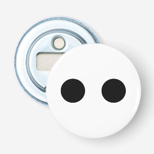 Black White Funny Cute Face Eyes Stylish Trendy Button Flesopener
