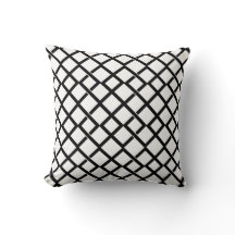 Black & White Geometric Diamond Throw Pillow