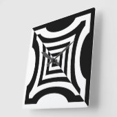 Black White Geometric Reversed Pattern Vierkante Klok (Hoek)