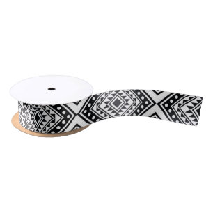 Black White Geometric Tribal Pattern Aztec Boho Lint