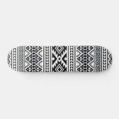 Black White Geometric Tribal Pattern Aztec Boho Skateboard (Horizontaal)