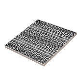 Black White Geometric Tribal Pattern Aztec Boho Tegeltje (Zijkant)