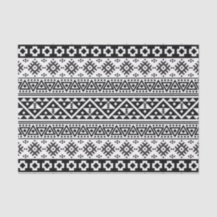 Black White Geometric Tribal Pattern Aztec Boho Tissuepapier