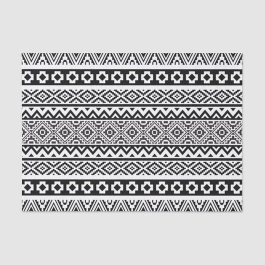 Black White Geometric Tribal Pattern Aztec Boho Tissuepapier (Voorkant)