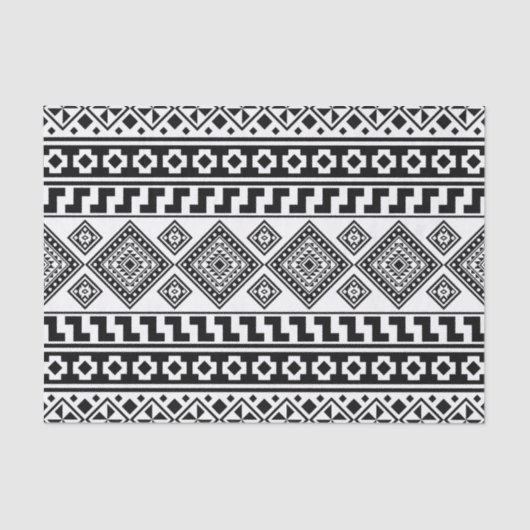 Black White Geometric Tribal Pattern Aztec Boho Tissuepapier (Voorkant)