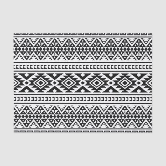Black White Geometric Tribal Pattern Aztec Boho Tissuepapier (Voorkant)
