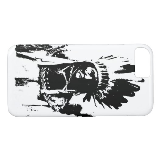 Black & White Geronimo iPhone 7 Coque (Dos (Horizontal))