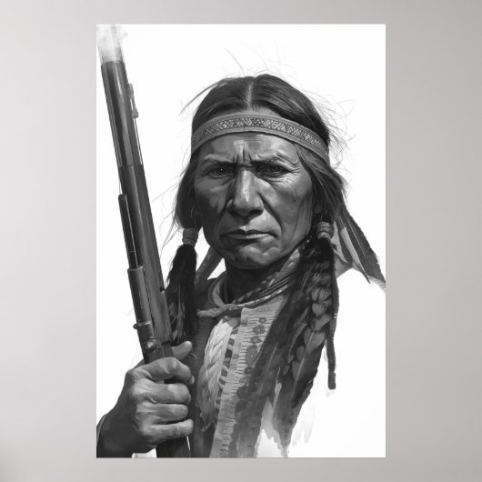 Black & White Geronimo Poster (Voorkant)