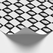 Black White Geruit Restaurant Chef Verjaardag Cadeaupapier (Hoek)