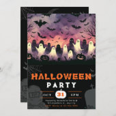 Black & White Ghosts begraafplaats Creepy Sky Hall Kaart (Voorkant / Achterkant)