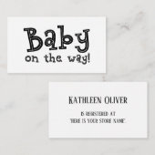 Black & White Gift Registry Kaart, Baby onderweg! Informatiekaartje (Voorkant / Achterkant)