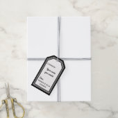 Black-White Gingham-HANG/GIFT LABEL SJABLOON 1 Cadeaulabel (Met Touw)